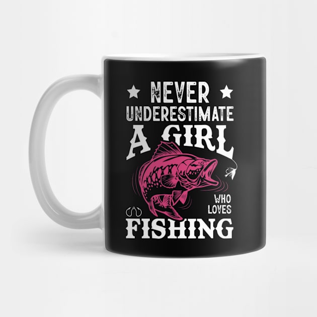 Never Underestimate A Girl Who Lovers Fishing by LolaGardner Designs